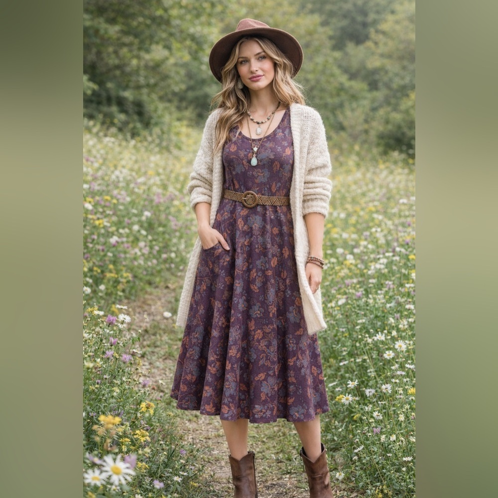 This Artsy Vintage, Cottage Core, Boho Chic,Dress with Pockets! Yes, Please!